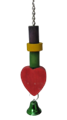 Heart bell ring wood toy 27*7cm
