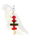 [000000002056] Colorful Wooden pendant parrot Toy 40*10cm