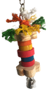 [000000002242] Colorful Wooden Bird Toys Rope 28*7cm