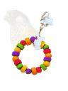 [000000002262] Ring shape wood parrot toy 42*16cm