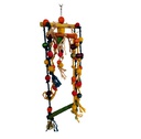 [000000002310]  Colorful Wooden Parrot Toys Jingle Rope 52*20cm