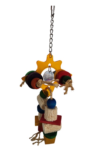 Colorful Wooden Parrot Toy 40*14cm