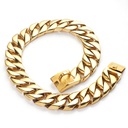 [693245GS] Gold Color Stainless Steel Dog Chain Collar W:3.2Cm, L: 50Cm