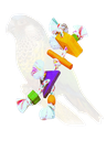 [000000002063] Wooden Bird Toys Orange