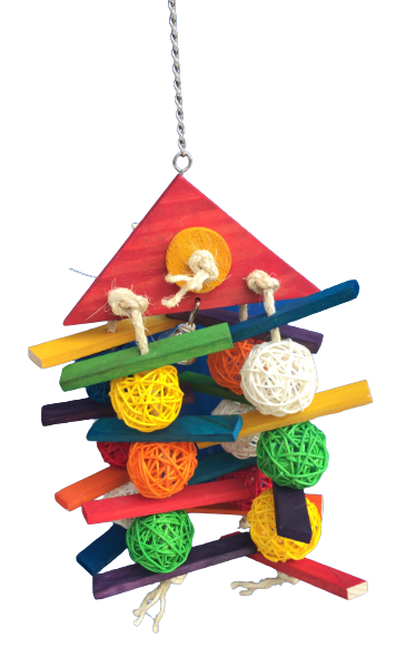 Colorful Wooden balls Bird Toys 49*22