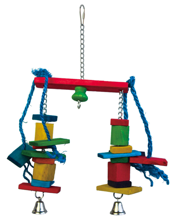 Balance Hanging Chewing Bird Swing Colorful Toy 40*15 Cm