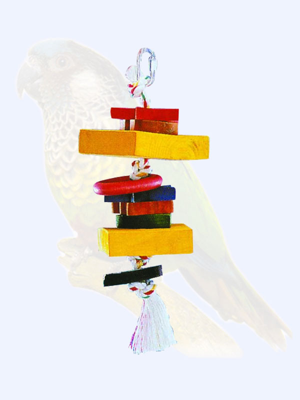 Colorful Wooden rope bird toy