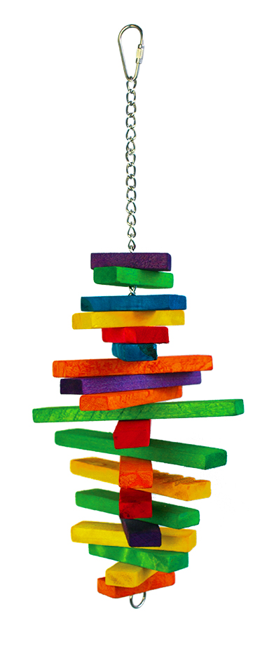 Double ladder with colourful block of woods 40*15 cm