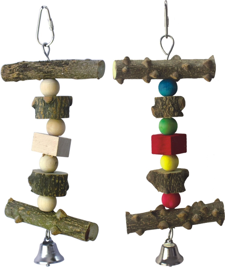 Hanging Wooden chew Play Bird Toy 23*10