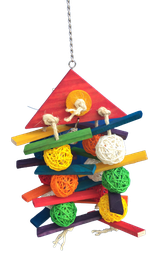 [000000002225] Colorful Wooden balls Bird Toys 49*22