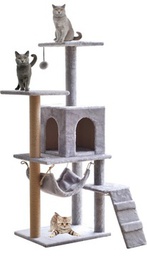 [6965232111298] CAT TREE PURPLE FLUFFY 50*40*127