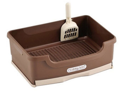 [4977082749157] Cat Litter Box Brown Color (with cat litter & matt pad)L:410mm W:315mm H:150mm