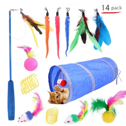 [20210508212] Tunnel with Wand 14pcs Cat Toy