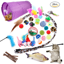 [20210508215] Tunnel with Wand 28pcs Cat Toy